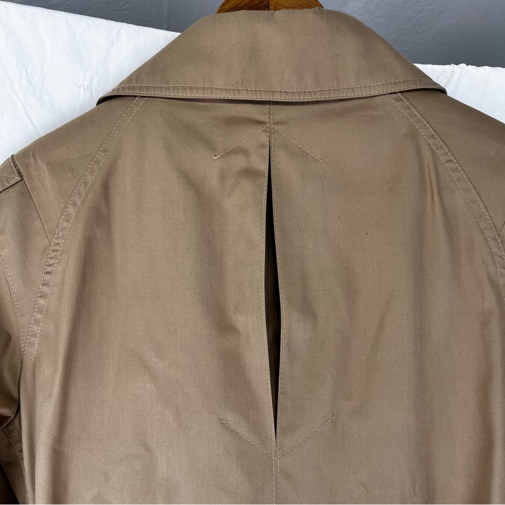 Vintage Trench Coat Women Medium Beige Fox Run By Little Foxes Int'l Yugoslavia - Picture 12 of 16
